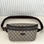 GUCCI GG Imprime 233269 Waist Pouch Belt Bag Crossbody Beige Brown Leather Italy