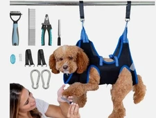 DogGrooming Hammock Kit Nail Trimming Sling w/ Clippers & Combs Small Pet
