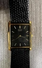 New ListingVintage 80s Seiko Slim Tank Quartz Men Black Face Dress Watch-Free New Battery!