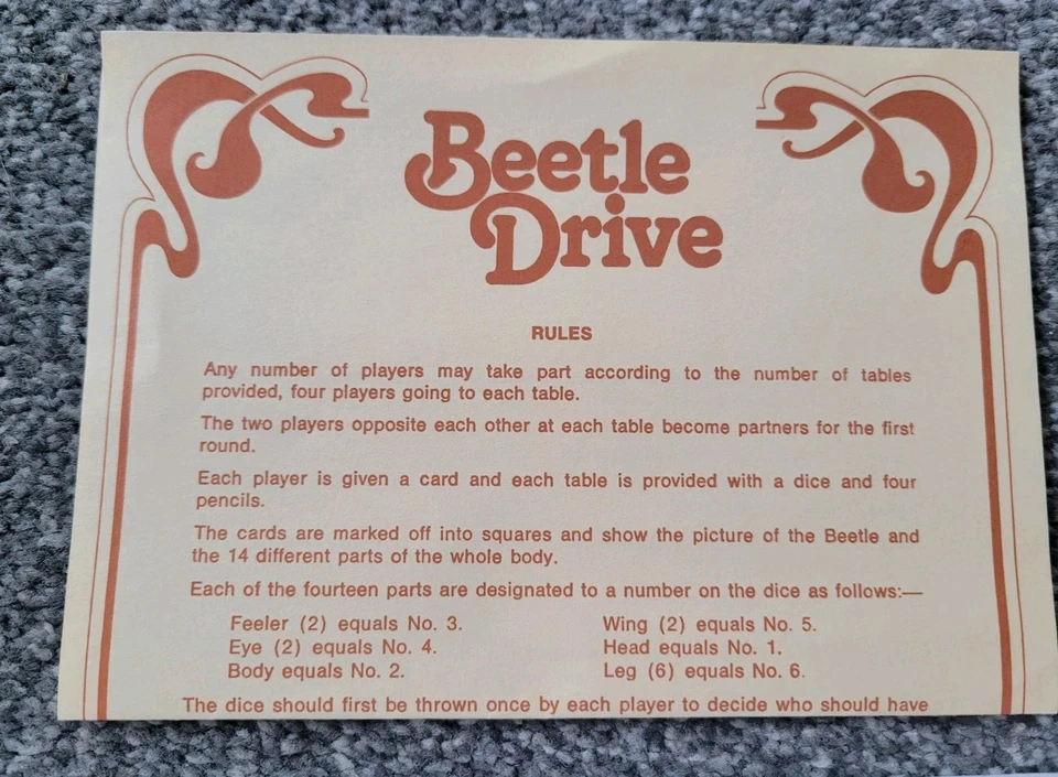 Vintage The Original "Beetle Drive" Game from Gibsons Complete - Image 3 of 4