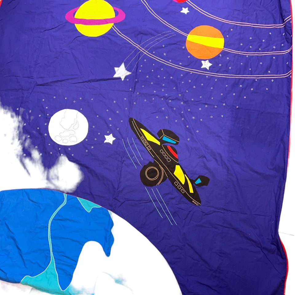 Manta edredón vintage Pier 1 Kids Space Twin patchwork multicolor RARA Foto 4 de 4