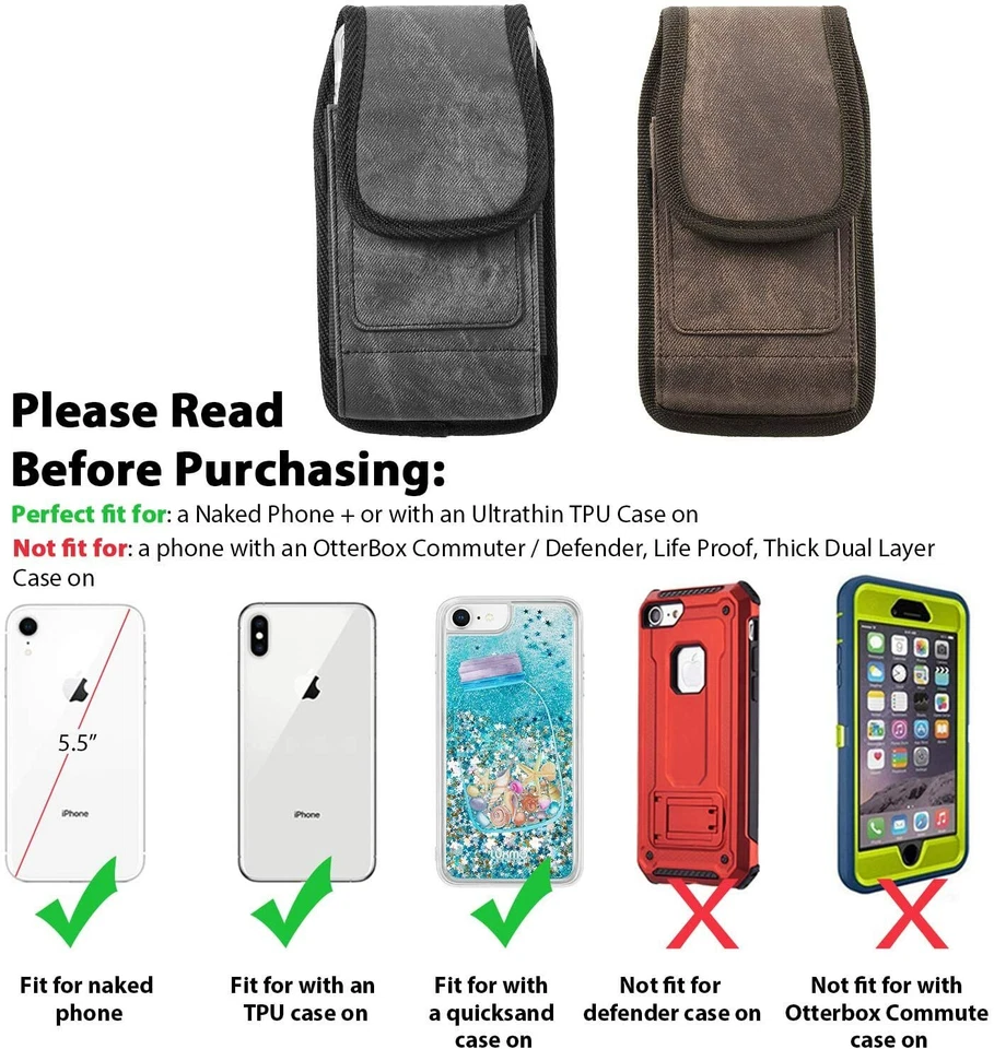 2 Pack Rugged Belt Clip Case for iPhone XS Max 8 7 6 6s Plus Holster Phone Pouch - Image 4 of 4