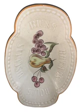 Vintage Los Angeles Pottery Large Breads Rolls Buns & Biscuits Ceramic Dish