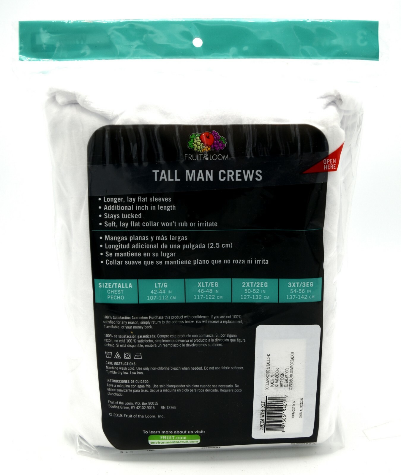 12 White Tall Man XLT 4648 Inch Crew Neck TShirts Fruit Of The Loom 117122 CM eBay