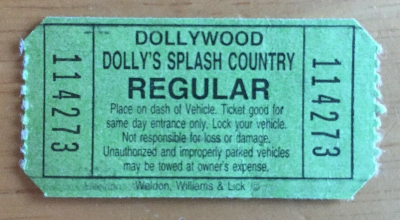 Dollywood & Splash Country Parking Lot Tickets 2000's 2 Different