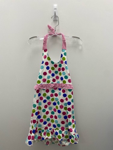 Patsy Aiken SIZE 5 White Multi Color Polka Dot Halter Girl's Dress