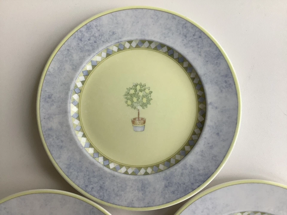 Royal Doulton Carmina Starter Plates - 22cm Diameter - Lemon Tree + Yellow Edge - Image 4 of 4
