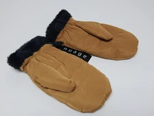 NuAge Size S/M Small/ Medium Insulated Woven Mittens with Faux Fur Honey Mustard