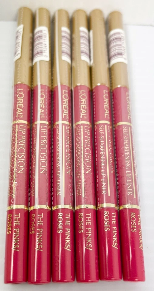 New (6) L'OREAL LIP PRECISION Self-Sharpening Lip Liner -THE PINKS/ROSES  **RARE - Image 3 of 3