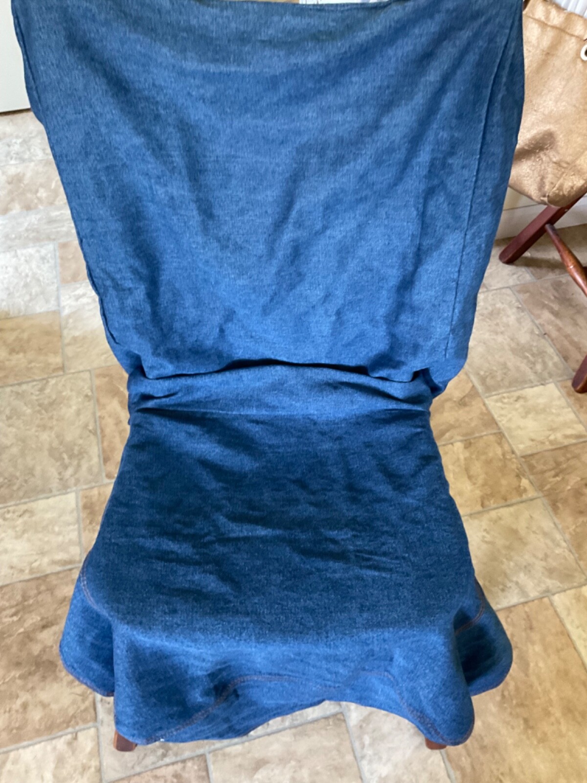 Farmhouse Dining Room Chair Slipcover Blue Jean fabric 100 Cotton