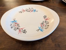 VINTAGE STETSON PINK/BLUE FLOWER OVAL PLATTER 11-3/4"