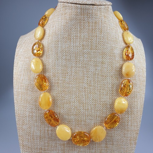 Cadena de piedra blanca amarilla collar cadena piedra preciosa joyería hecha a mano cadena real nueva - Imagen 2 de 8