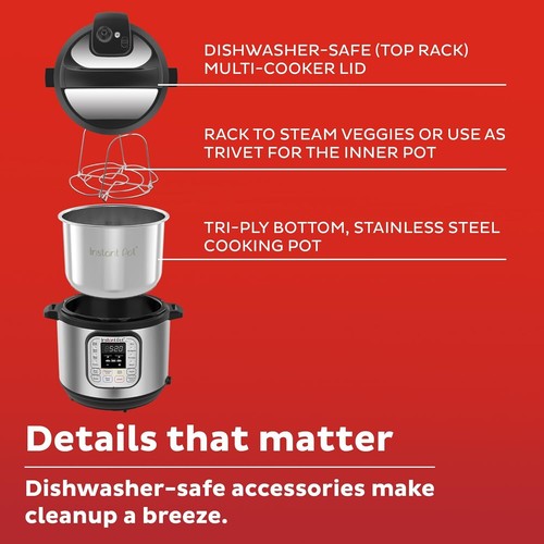 Mini Pentola a Pressione Elettrica 7 in 1 Combo 3 Qt Acciaio Inox Cuoci Riso Lento - Foto 6 di 8