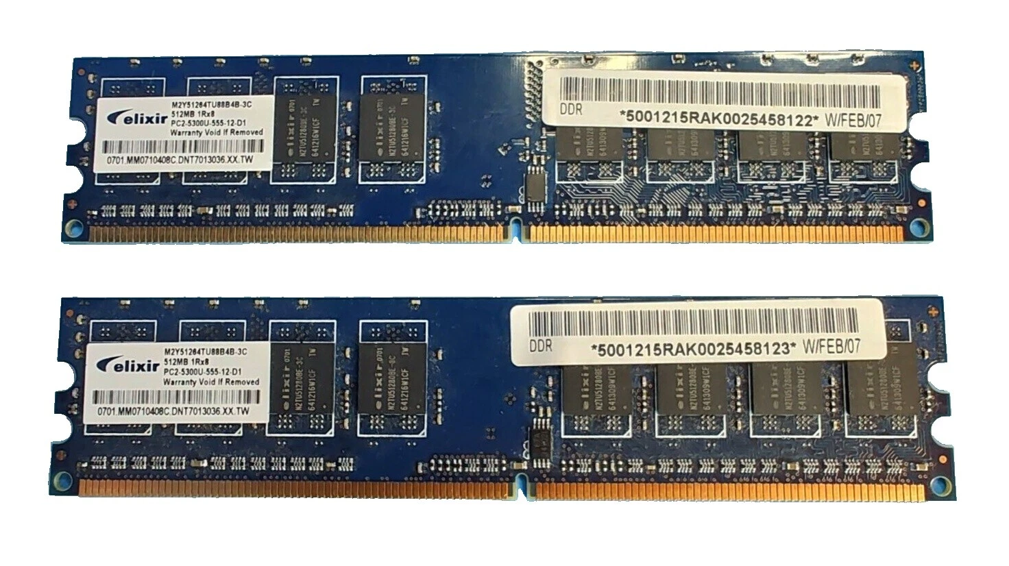 Elixir DDR2 SDRAM Computer 512 MB Capacity per Module Memory (RAM)