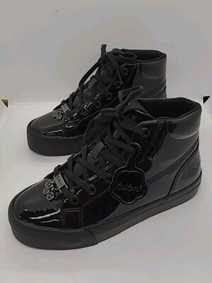 NEW Kickers Tovni Hi Stack Patent Leather Kids Shoes - Size 36 US 4.5