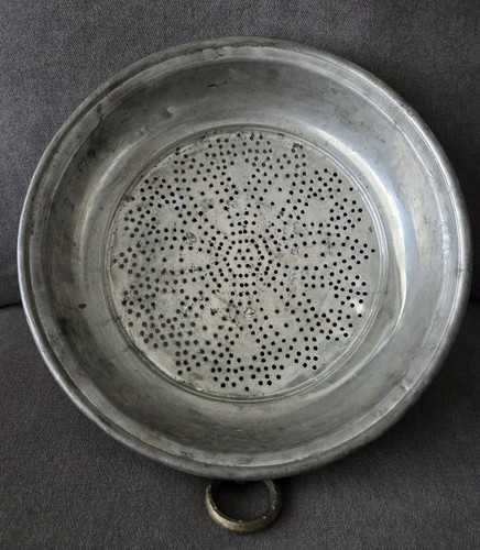 Vintage rustikal türkisch Kupfer Sieb Sieb groß 12" Bauernhaus schwer - Bild 2 von 9