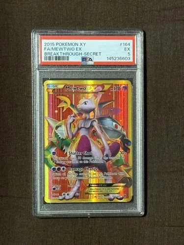 2015 Pokémon Mewtwo EX 164/162 Breakthrough Full Art Secret Rare PSA 5