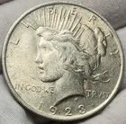 1923 P Peace US Silver Dollar - 90% Silver US Coin, P-2343p