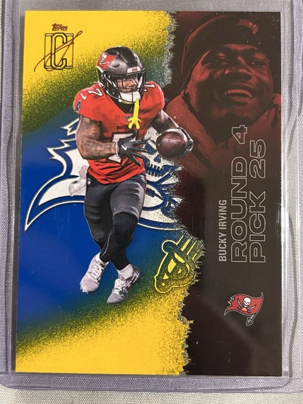 2025 Topps Signature Class- Bucky Irving Blue And Yellow #52 Buccaneers
