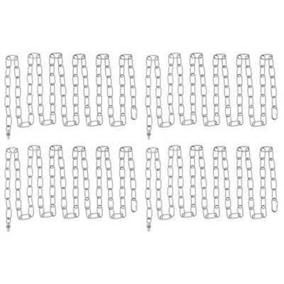 4 Set 10 ft Light Fixture Chain Metal Looping Link Up to 110 lbs Silver Tone
