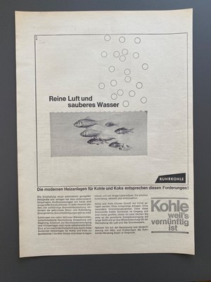 1964 Dr. Hillers Pfefferminz Solingen & Ruhrkohle Kohle Vintage Ad Retro Werbung