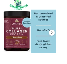 Chocolate Flavor Ancient Nutrition Multi Collagen Protein  16.65 oz EXP 2028