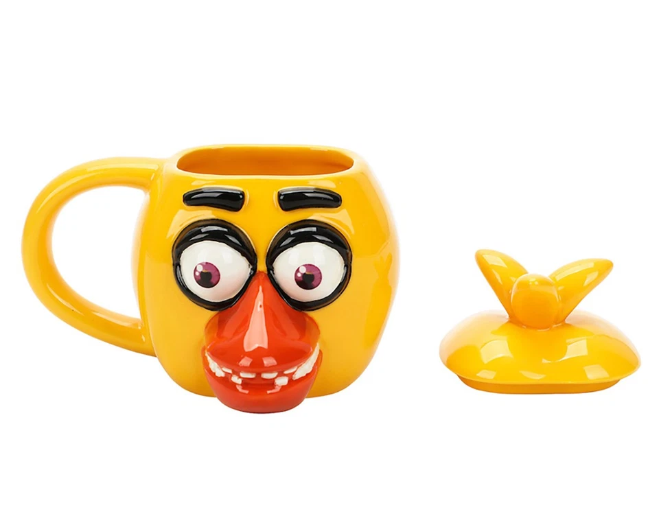 Caneca de cerâmica esculpida com tampa Five Nights At Freddy's Chica 15 oz - Imagem 4 de 4