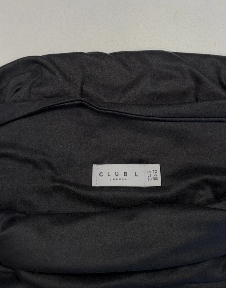 Maxi Vestido CLUB L London Lita Negro Retorcido Asimétrico Talla 6 Foto 3 de 4