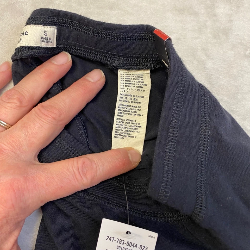 Leggings Abercrombie Kids azul marinho mistura de algodão tamanho P nova com etiquetas - Imagem 3 de 4