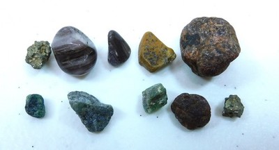 NC Emerald Lithium Quartz Pyrite Ruby Small Lot of 10 stones