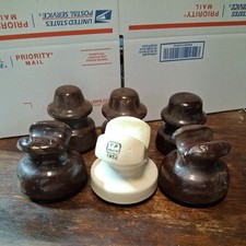 Lot of 6 Insulators Saddle & Dome Top. Cerami...