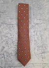 New $159 Bigi Milano Silk WOOL Neck Tie Brown FLORAL Medallion Herringbone ITALY