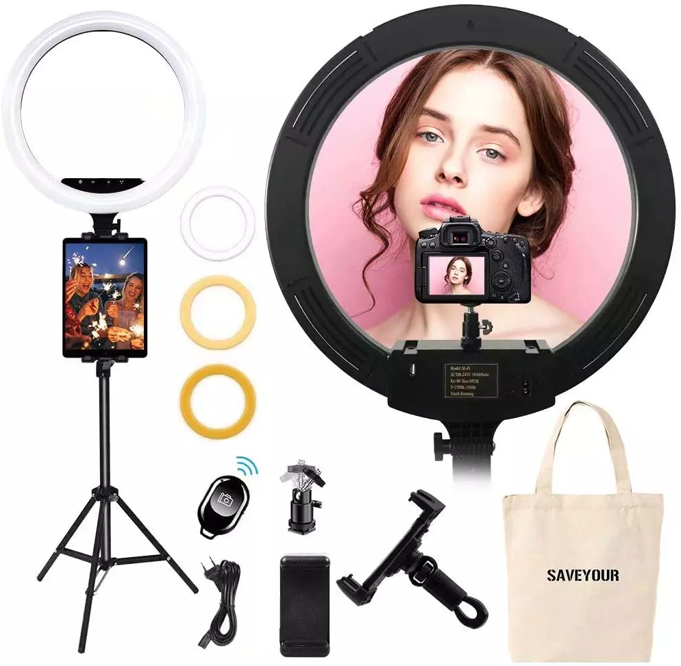 Aro De Luz GRANDE Para Fotografia Pro Tripode Soporte Camara Maquillaje  Celular