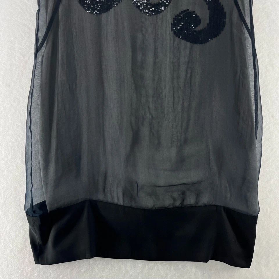 Платье Yoana Baraschi 6 с блестками украшение шифоновое покрытие майка сзади замочная скважина черное - Изображение 3 из 4