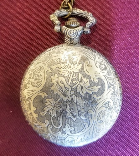 COLLAR DE RELOJ DE BOLSILLO VINTAGE LOBOS/Lobo diseño con cadena- bronce steampunk - Imagen 4 de 4