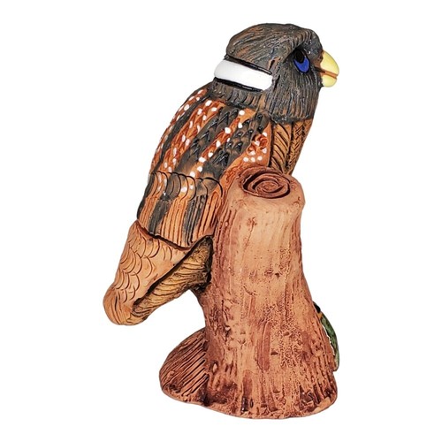 Casals Ceramics de Peru -Terracotta Brown & Green Owl Figurine Vintage MCM - Picture 8 of 12