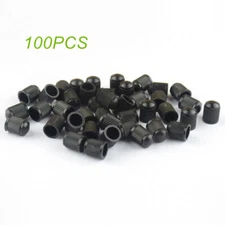 100 Pcs Black Plastic Car Tire Rim Valve Stems Wheel Tyre Air Caps Dust Cover