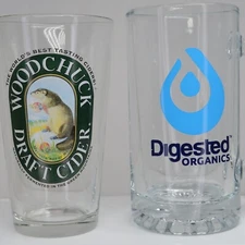 Decorative Drinking Glasses 1 with Handle 6 inches tall each Set of 2