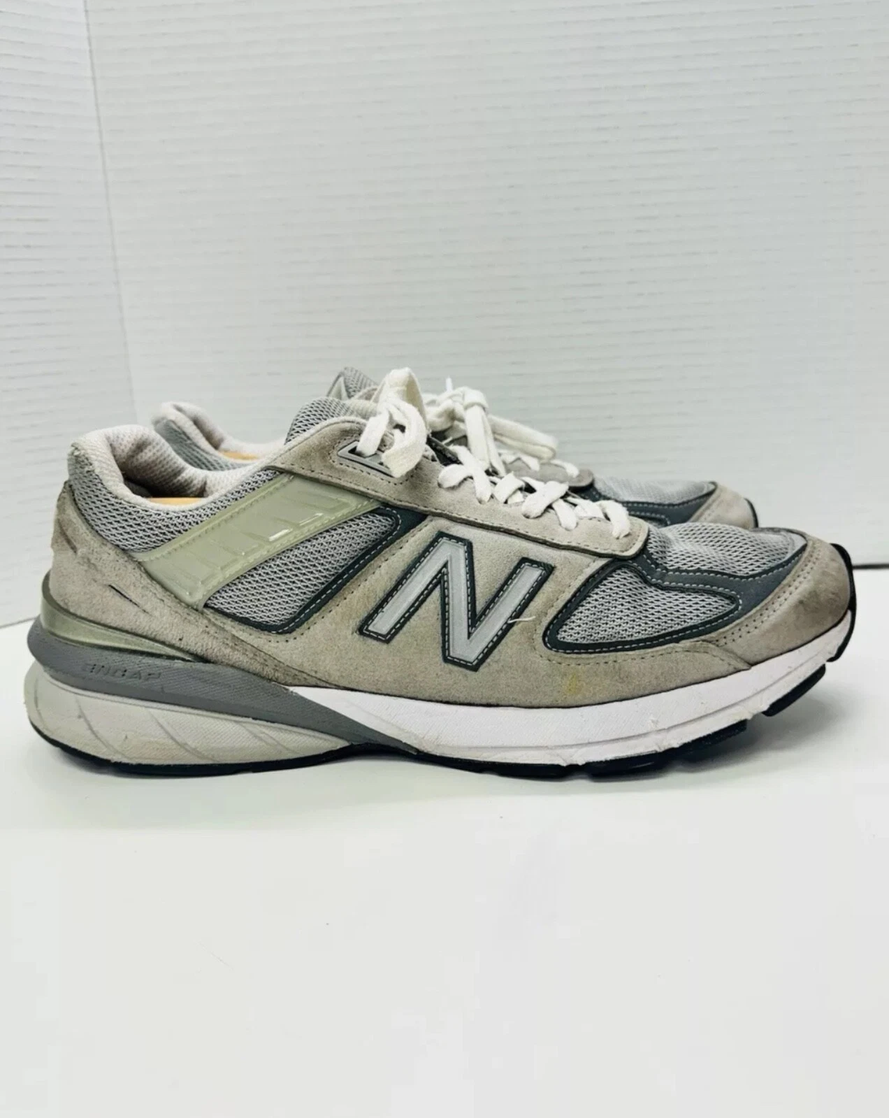 Scarpe New Balance 990v5 Made in USA da uomo TAGLIA 11 D bianche Castlerock M990GL5