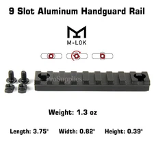 M-Lok Aluminum Rail 9 Slot Picatinny Weaver for MLOK