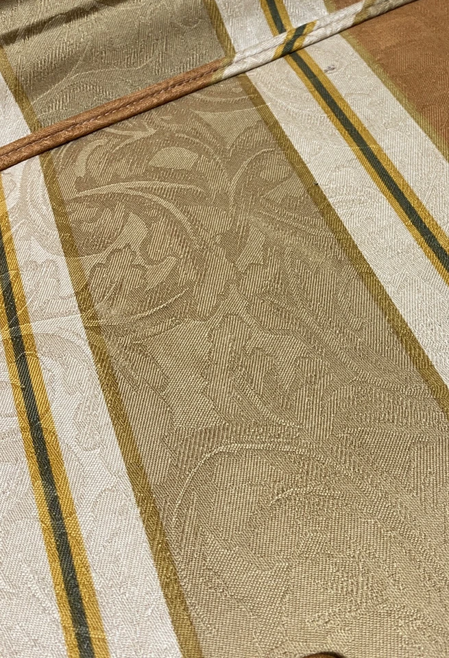 Cenefa de tratamiento de ventana personalizada rara vintage años 90 tabla de cornisa damasco caja a rayas Foto 4 de 4