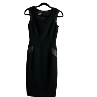 Danier Leather Fabric Sleeveless Zip Down Bodycon Mix Black Suede Leather  Sz 2 | eBay