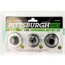 3 pc Auto Mechanic Thumbwheel Ratchet Set 1/4'' 3/8'' 1/2'' Drive Thumb Wheel 