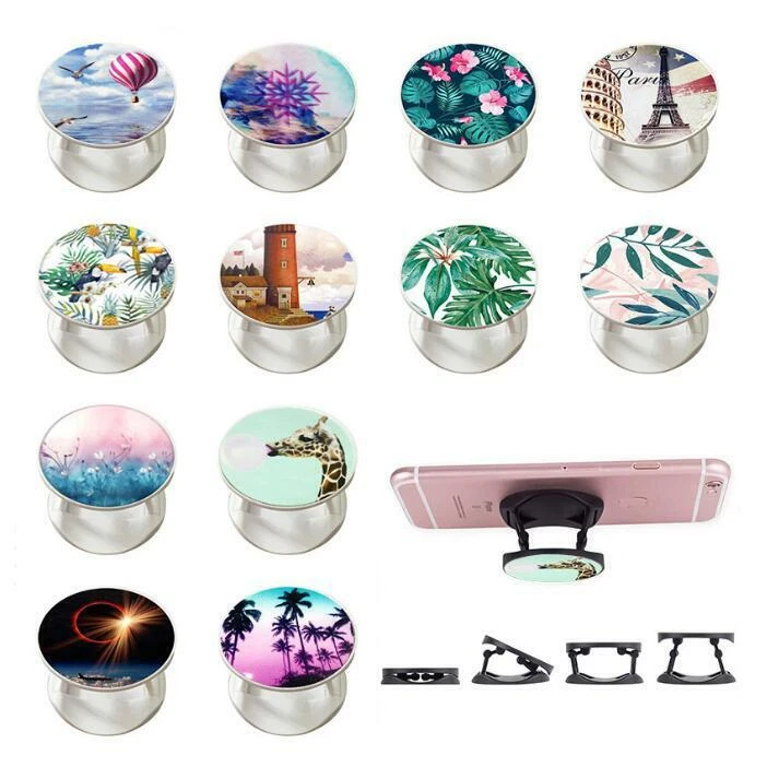 lot 10 cell phone holder finger ring pattern stand car mounts for iphone Samsung - Image 4 of 4