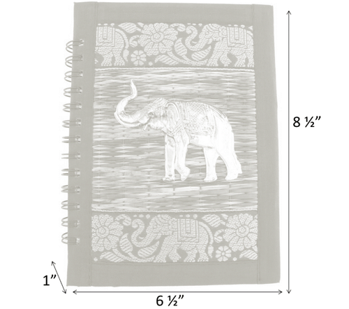 Handmade Journal Hardcover Spiral Notebook Refill Lined Elephant Travelers Diary - Picture 10 of 11