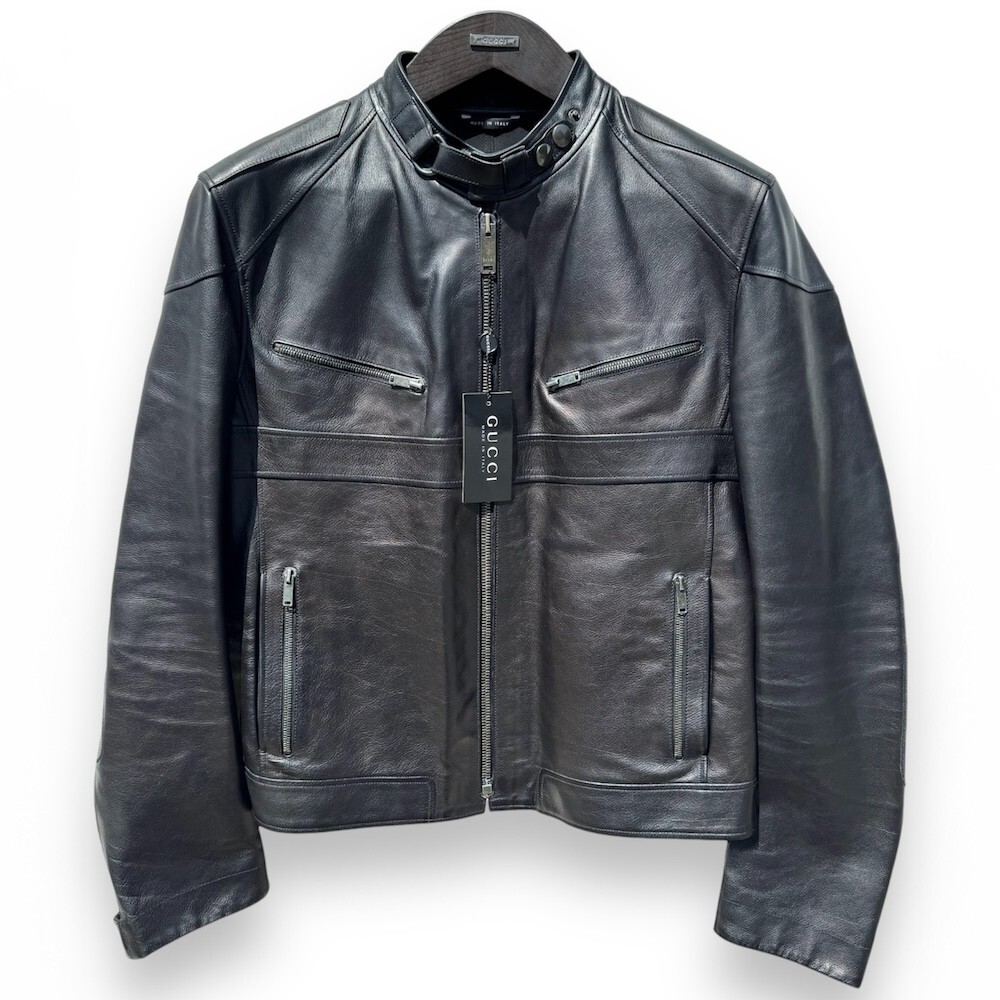 VTG GUCCI Tom Ford Uomo Cruise 2004 Leather Biker Café Jacket