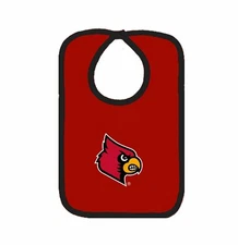 Louisville Cardinals Team  Bib Newborn Baby 100% Cotton Zelcro Closure NEW