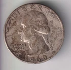 1960-P WASHINGTON QUARTER 25¢ PHILADELPHIA 90% SILVER COIN UNITED STATES MINT