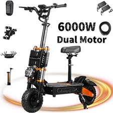 6000W  60V 43Ah Foldable Dual Motor Adult 11" Electric Scooter E-Scooter 85KM/H