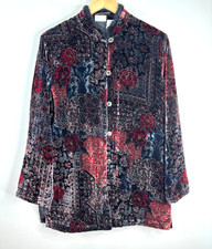 VTG White Stag Velvet Floral Kimono Jacket M Whimsigoth Fairy Grunge Y2K Witchy